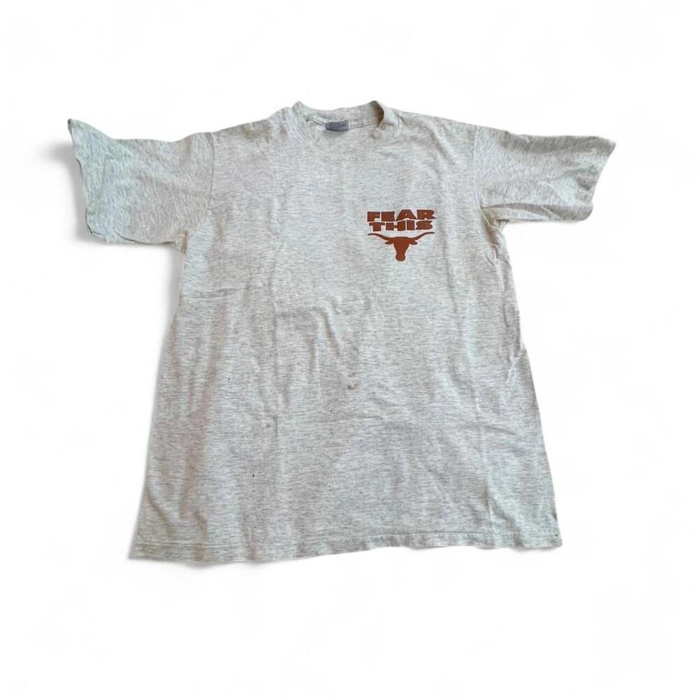 Grey and orange vintage 90s Texas Longhorns single stitch T-shirt streetwear